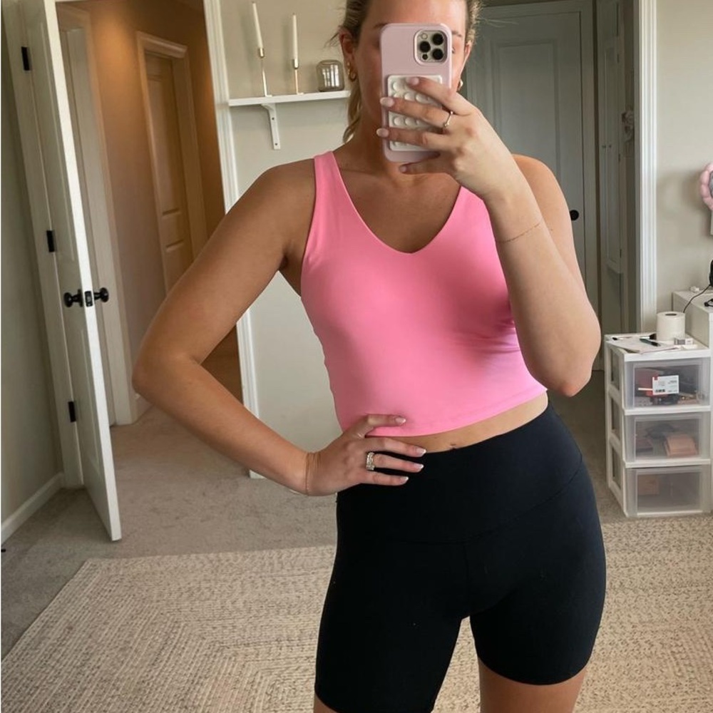 all in motion Pink Cropped V-Neck Workout Tank